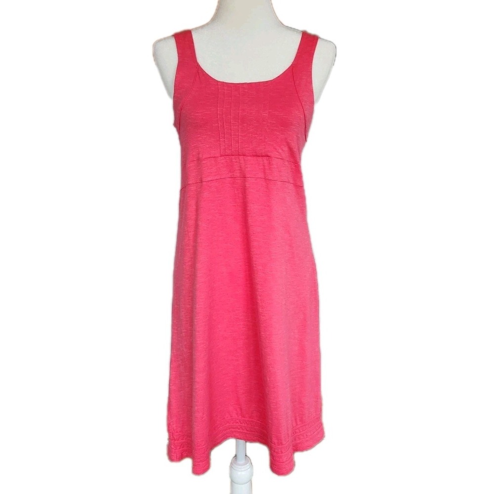 Horny Toad Babydoll Tank Dress Sz M Pink Sleeveless Pintuck Resort Athleisure